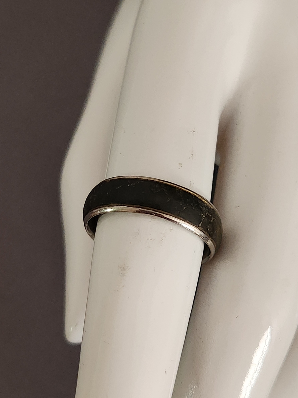 Unique Leather Wrapped Silver Band Ring